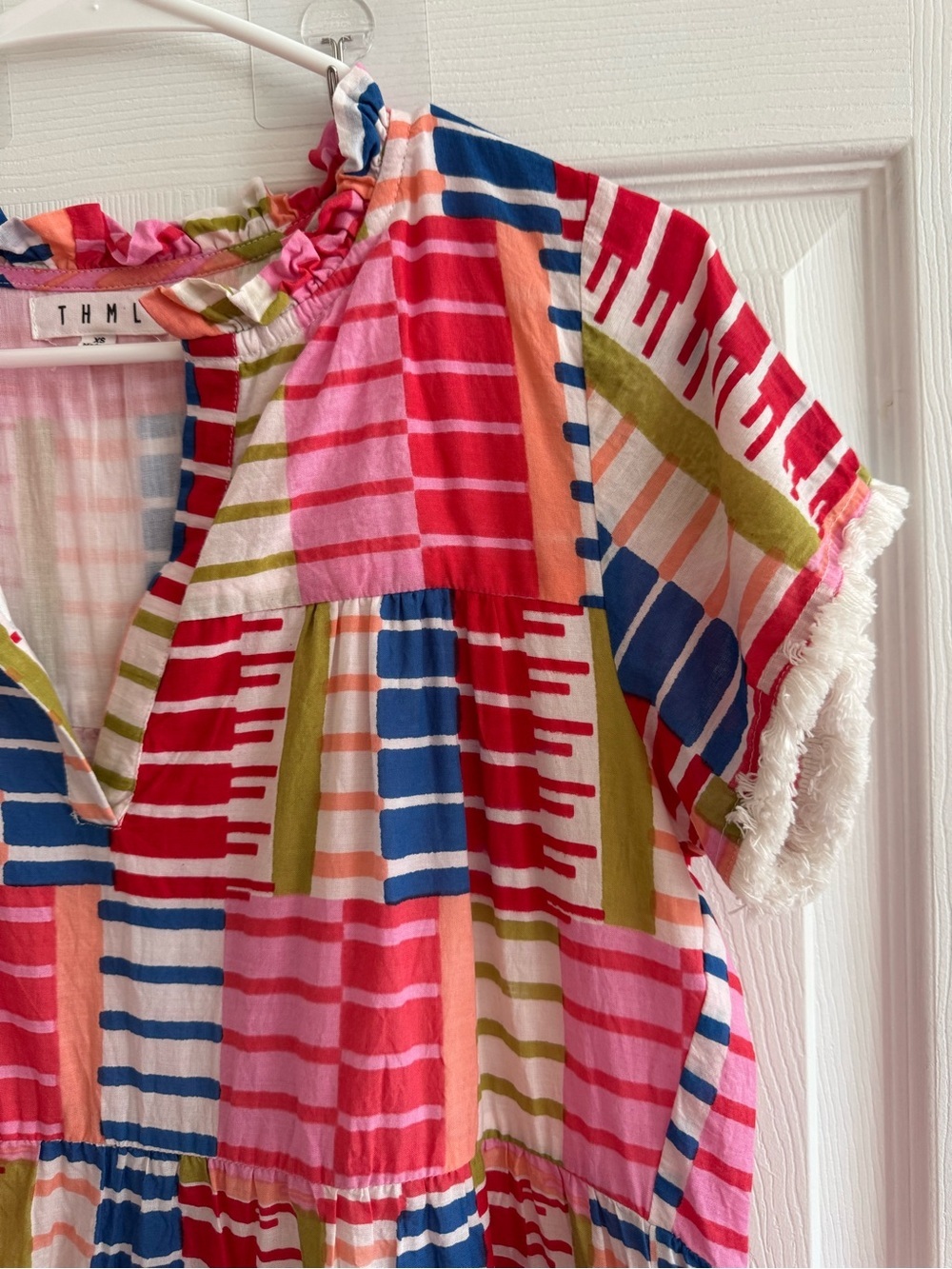 THML Rainbow Print Cotton Mini Dress XS - Picture 4 of 14